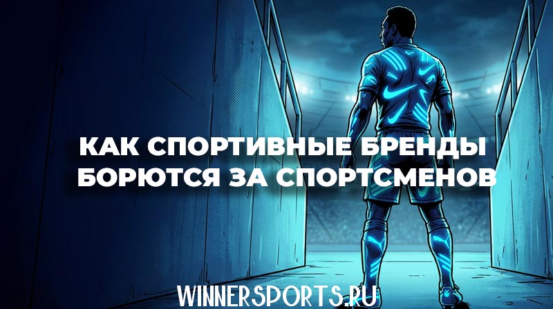 Футболист стоит спиной к камере, на его футболке и бутсах светятся логотипы спонсоров