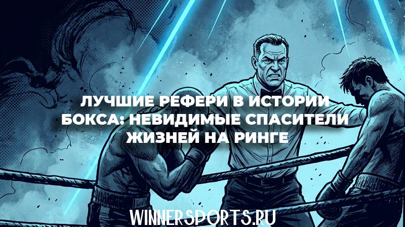 Строгий рефери решительно встает между двумя измотанными боксерами, останавливая поединок